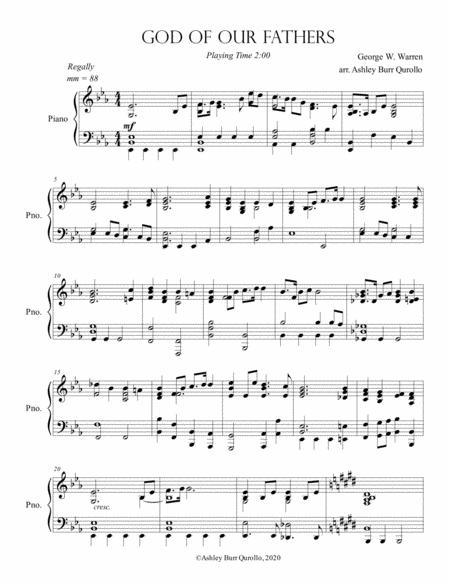 God Of Our Father Intermediate Piano Solo Sheet Music