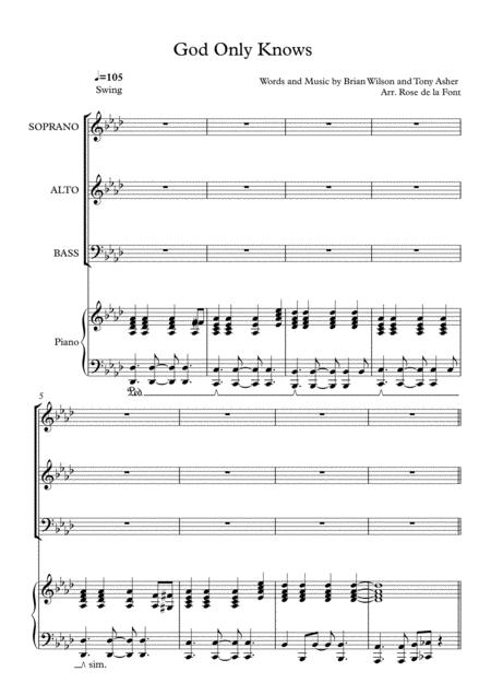 God Only Knows By The Beach Boys Sheet Music