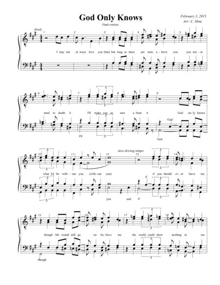 Free Sheet Music God Only Knows Male Quartet