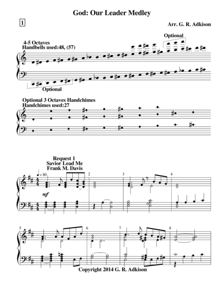 God Our Leader Medley For 4 And 5 Octave Handbell Choirs Sheet Music