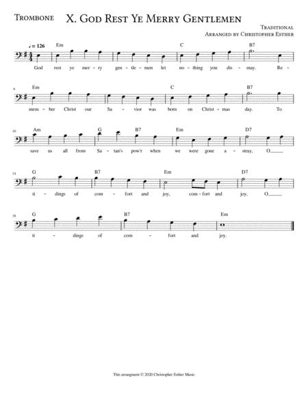 Free Sheet Music God Rest Ye Merry Gentlemen For Trombone