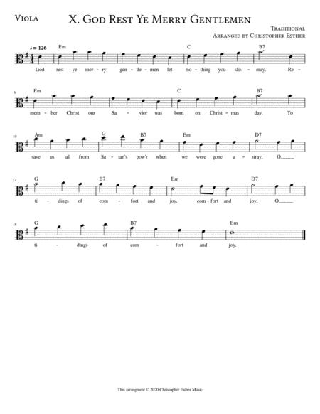 God Rest Ye Merry Gentlemen For Viola Sheet Music