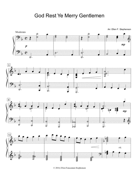 God Rest Ye Merry Gentlemen Solo Sheet Music