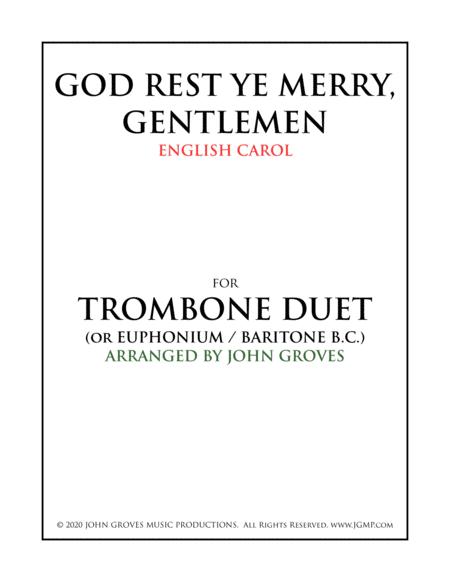 God Rest Ye Merry Gentlemen Trombone Duet Sheet Music