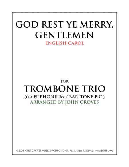 Free Sheet Music God Rest Ye Merry Gentlemen Trombone Trio