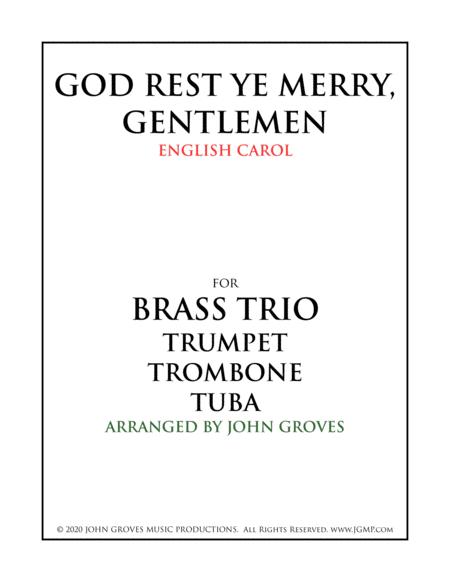 God Rest Ye Merry Gentlemen Trumpet Trombone Tuba Brass Trio Sheet Music