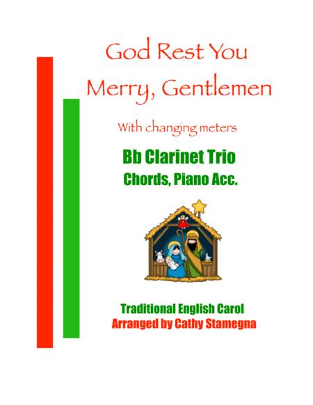 God Rest You Merry Gentlemen Bb Clarinet Trio Chords Piano Acc Sheet Music