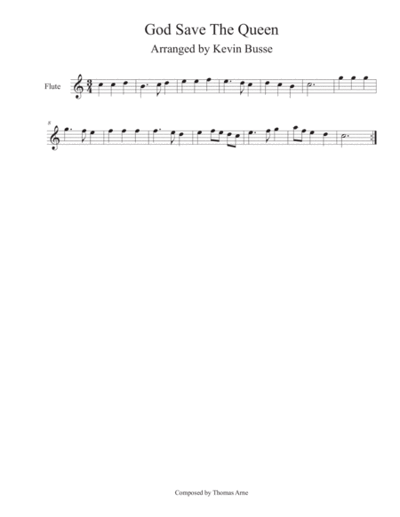 God Save The Queen Flute Sheet Music