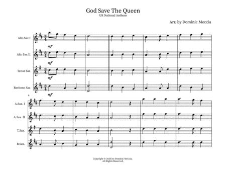 God Save The Queen Sax Quartet Sheet Music