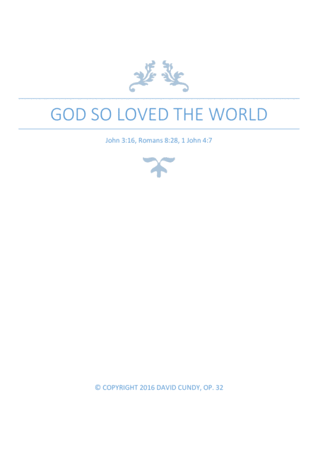 Free Sheet Music God So Loved The World Op 32