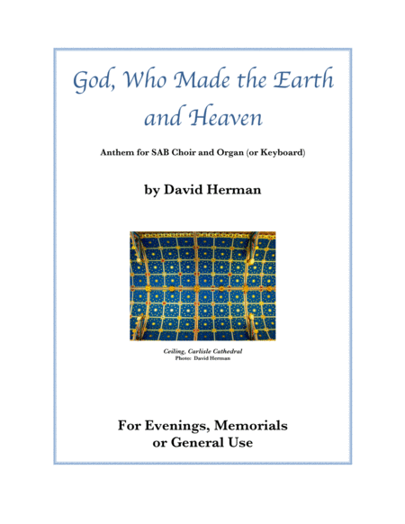 God Who Made The Earth And Heaven Sheet Music