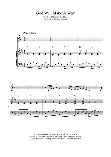 Free Sheet Music God Will Make A Way Clarinet In A Solo And Piano Accompaniment