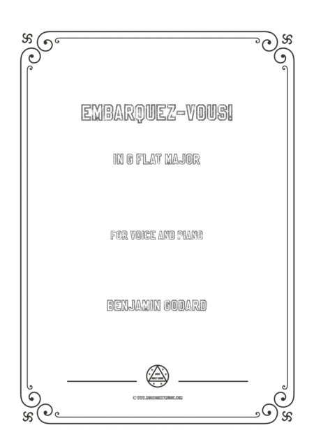 Free Sheet Music Godard Embarquez Vous In G Flat Major For Voice And Piano