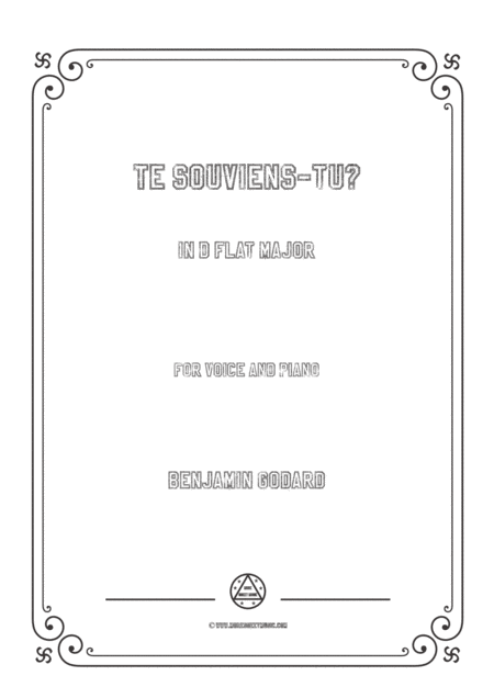 Free Sheet Music Godard Te Souviens Tu In D Flat Major For Voice And Piano