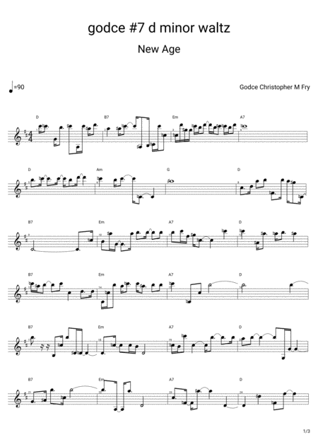 Free Sheet Music Godce 7 D Minor Waltz