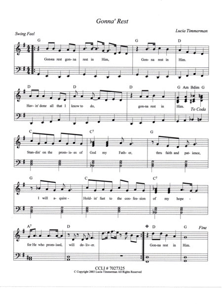 Gonna Rest Sheet Music