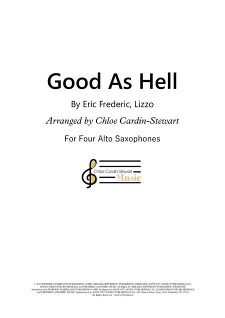 Good As Hell Saxophone Quartet Sheet Music