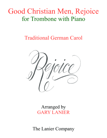 Free Sheet Music Good Christian Men Rejoice Trombone With Piano Score Part