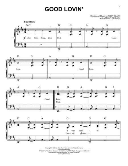 Good Lovin Sheet Music