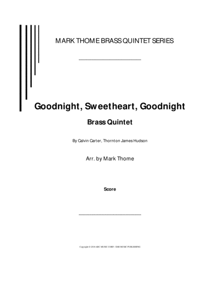 Free Sheet Music Goodnight Sweetheart Goodnight
