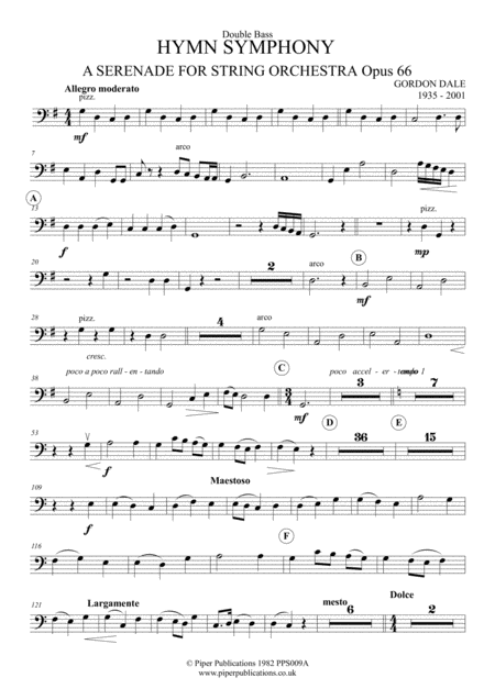 Gordon Dale Hymn Symphony Double Bass Part Sheet Music