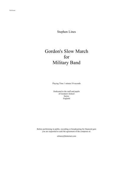 Gordons Slow March Sheet Music