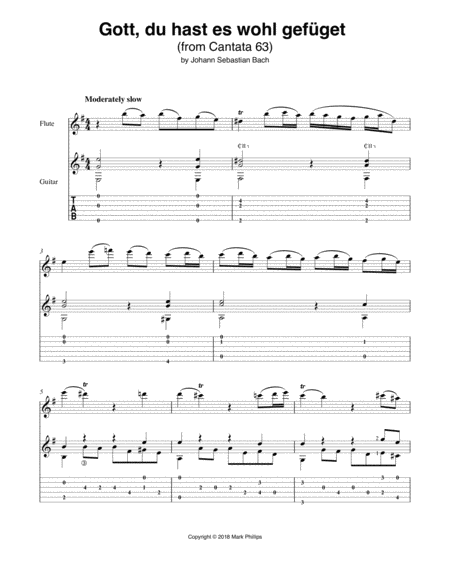 Gott Du Hast Es Wohl Gefget Excerpt Sheet Music