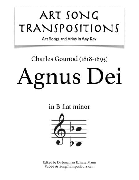 Free Sheet Music Gounod Agnus Dei Transposed To B Flat Minor