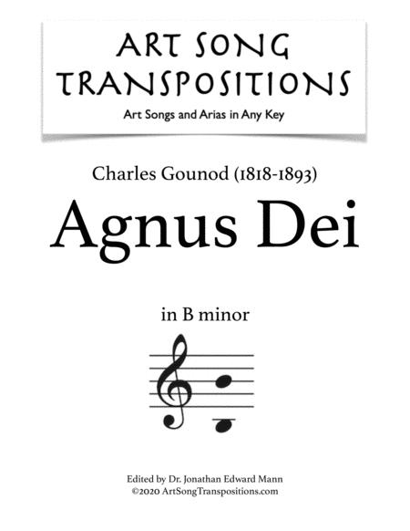 Gounod Agnus Dei Transposed To B Minor Sheet Music