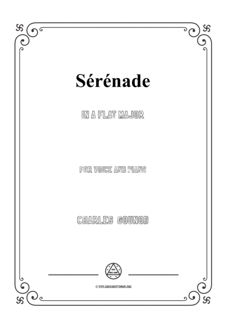 Free Sheet Music Gounod Srnade In A Flat Major For Voice And Piano