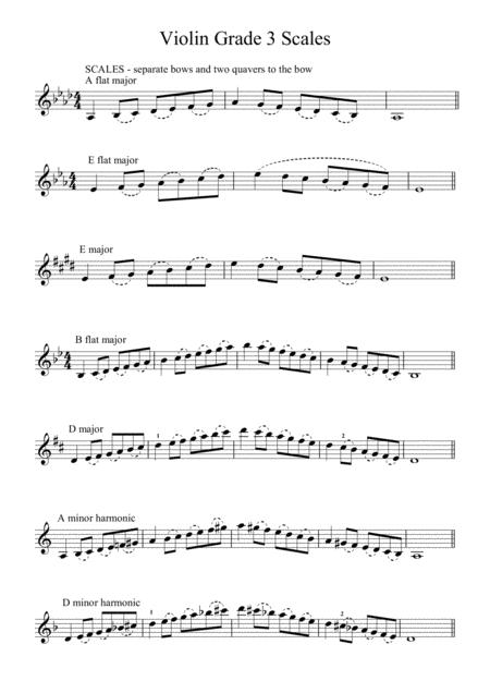 Grade 3 Violin Scales Sheet Music