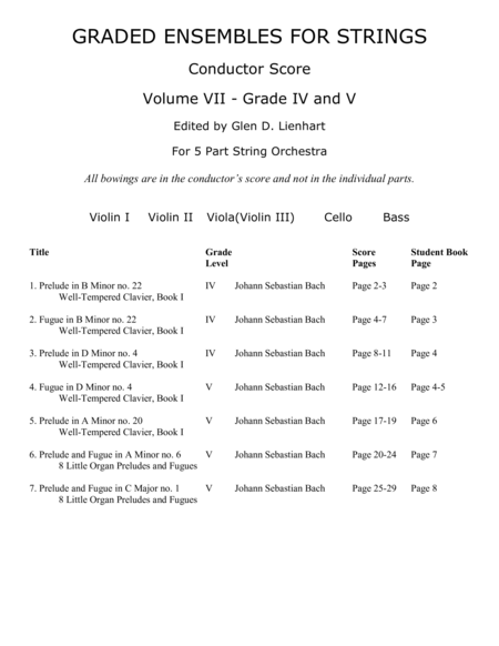 Graded Ensembles For Strings Volume Vii Sheet Music