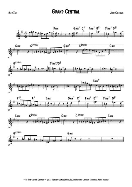 Free Sheet Music Grand Central Alto Sax