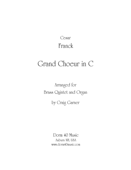 Grand Choeur In C Sheet Music