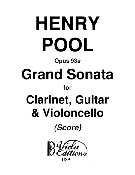 Free Sheet Music Grand Sonata For Clarinet Guitar Cello Score