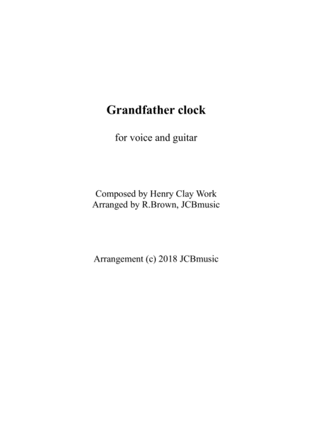 Grandfather Clock For Voice And Guitar Sheet Music