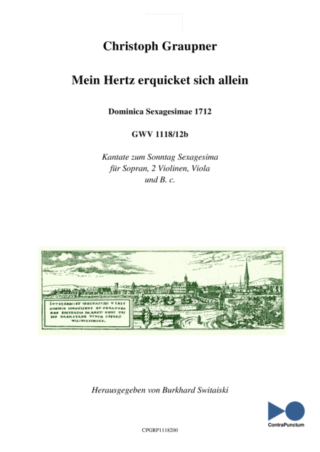 Graupner Christoph Cantata Mein Hertz Erquicket Sich Allein Gwv 1118 12b Sheet Music