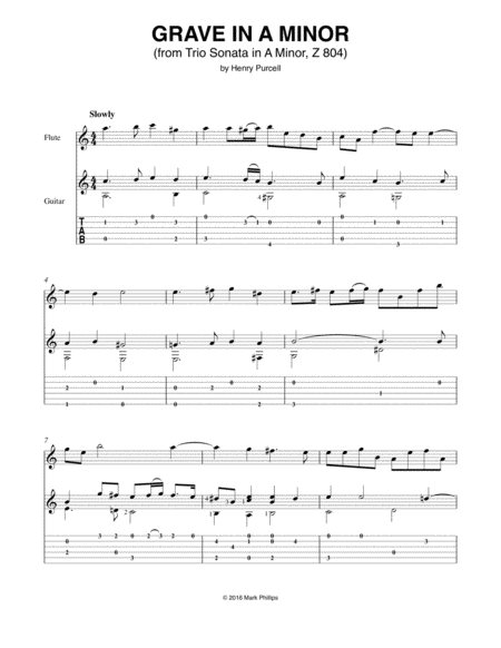 Grave In A Minor From Trio Sonata In A Minor Z 804 Sheet Music