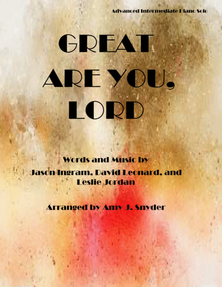 Free Sheet Music Great Are You Lord Piano Solo