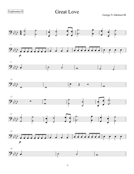 Great Love Euphonium Ii Sheet Music