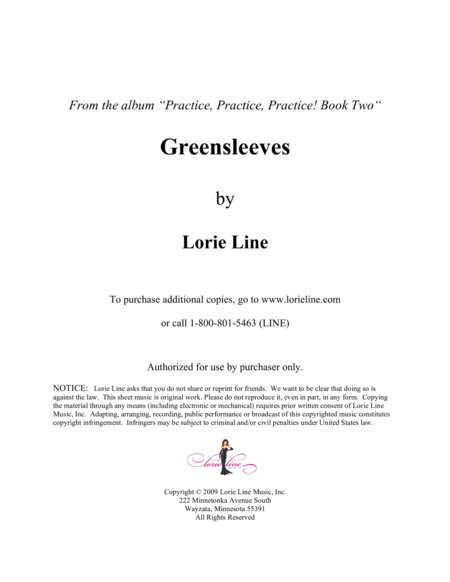 Greensleeves Easy Sheet Music