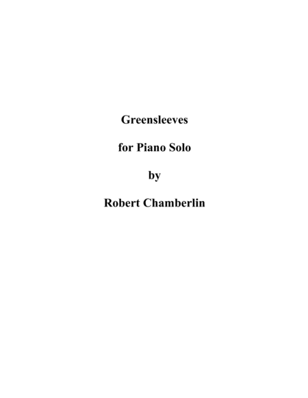 Free Sheet Music Greensleeves For Piano Solo