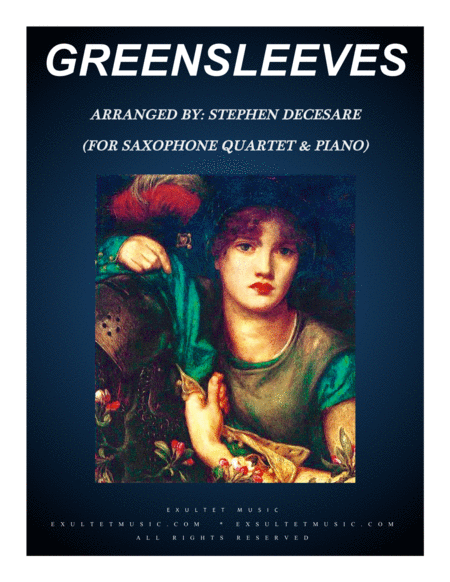 Free Sheet Music Greensleeves For Saxophone Quartet And Piano