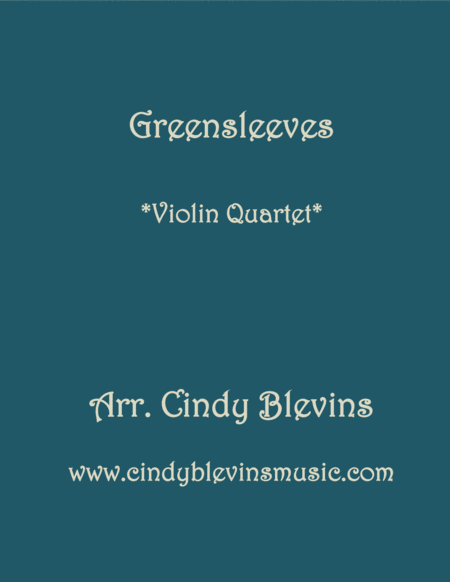 Greensleeves For Violin Quartet Sheet Music