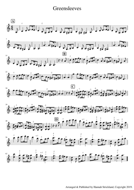 Greensleeves Solo Violin Sheet Music