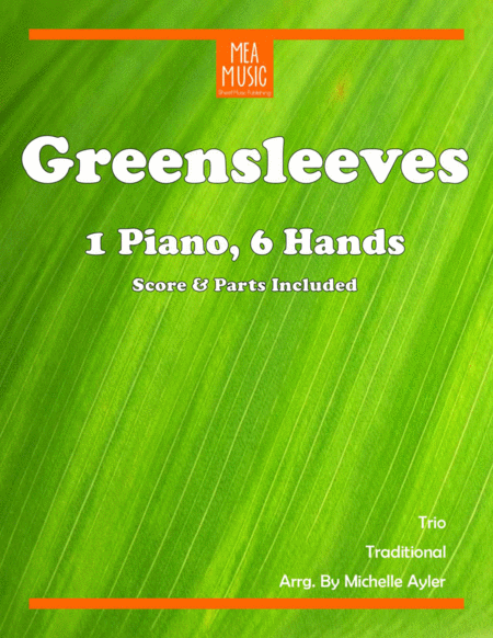 Free Sheet Music Greensleeves Trio 1 Piano 6 Hands