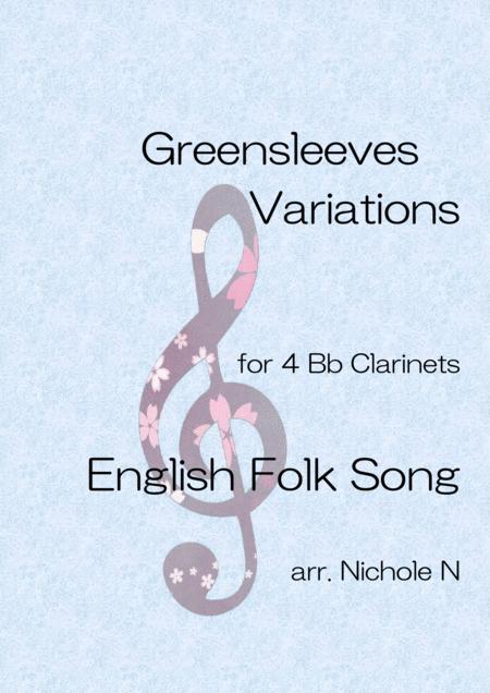 Greensleeves Variations For 4 Bb Clarinets Sheet Music