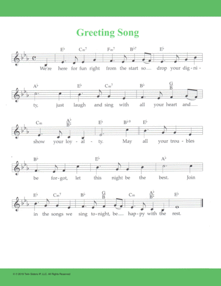 Greeting Song Sheet Music