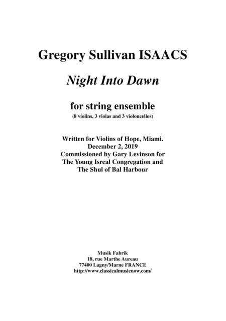Free Sheet Music Gregory Sullivan Isaacs Night Into Dawn For String Ensemble Score Only