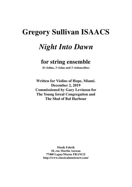 Gregory Sullivan Isaacs Night Into Dawn For String Ensemble Score Only Sheet Music